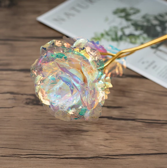 6 Parça Renkli Parlayan Led Işıklı Yapay Gül