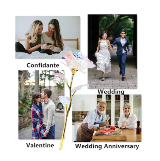 6 Parça Renkli Parlayan Led Işıklı Yapay Gül