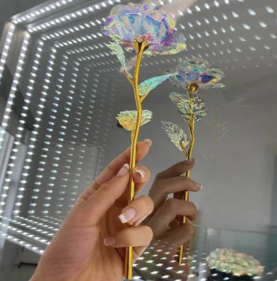 6 Parça Renkli Parlayan Led Işıklı Yapay Gül