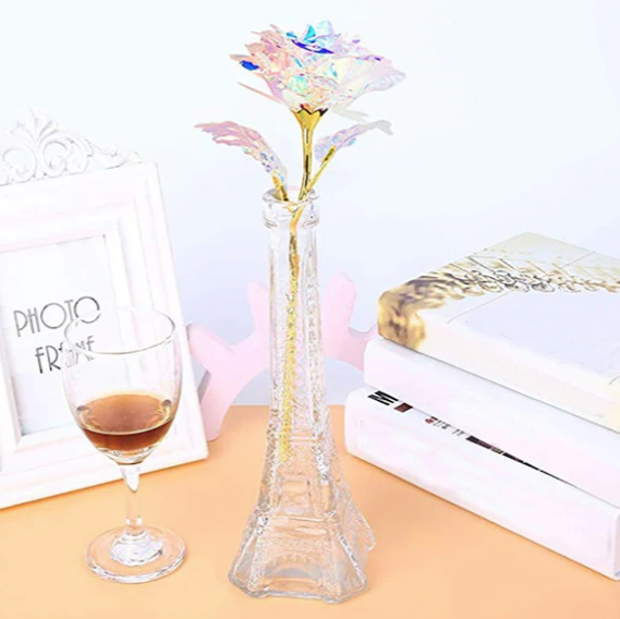 6 Parça Renkli Parlayan Led Işıklı Yapay Gül