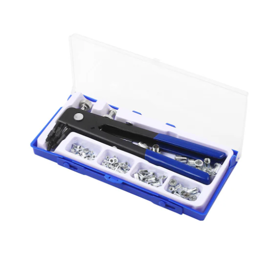 86 Adet Somun Perçin Alet Seti Seti Kör Perçin Somunu El Perçinleme Anahtarı Dişli Ekleme Aracı Somun Perçin Tabancası Metrik Perçin Somun Çeşitleri M3 M4 M5 M6 M8