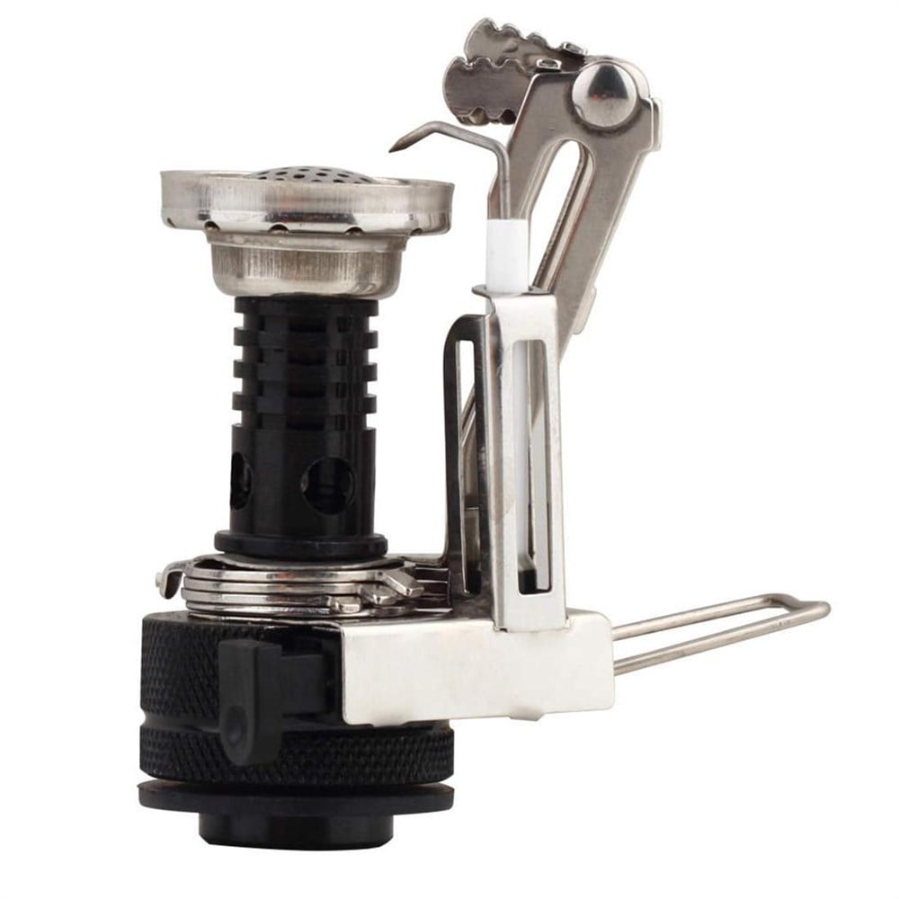 Açık Piknik Bütan Gaz Brülörü Taşınabilir Kamp Mini Çelik Soba Başlığı Siyah