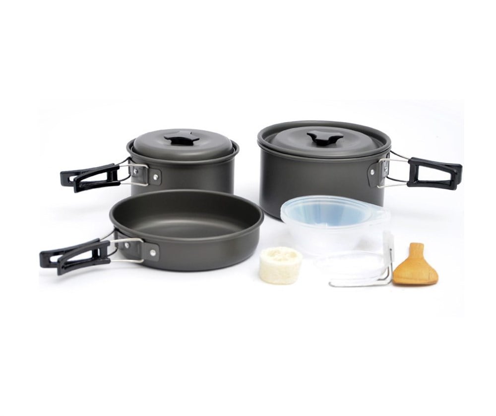 Açık Tırmanma Taşınabilir Pot Kamp Piknik Barbekü İçin Tencere Seti