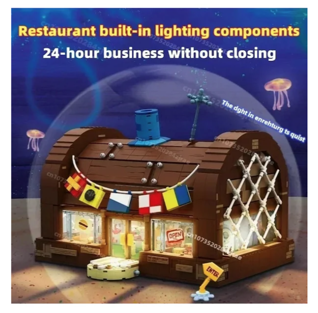 AREA-X Krusty Krab SpongeBob SquarePants, Süngerbob Restoran LEGO Yapı Seti
