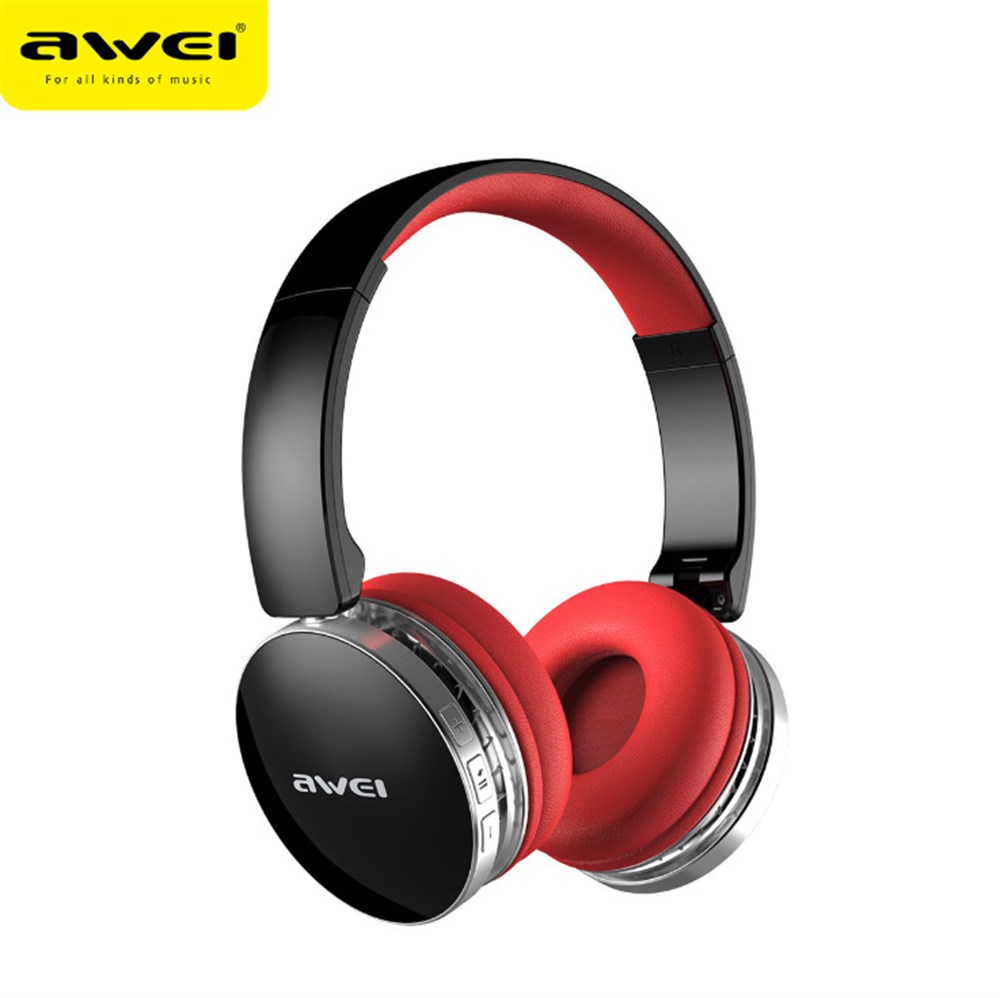 AWEI A500BL  katlanabilir bluetooth kulaklık - Siyah Kırmızı