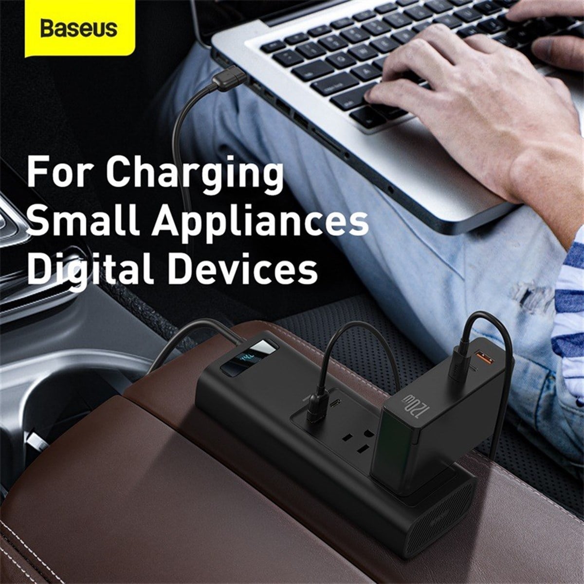 Baseus 150W Power Inverter AC 220V Araç İçi Çakmaklık Çevirici Araç Çakmaklık Priz Dönüştürücü