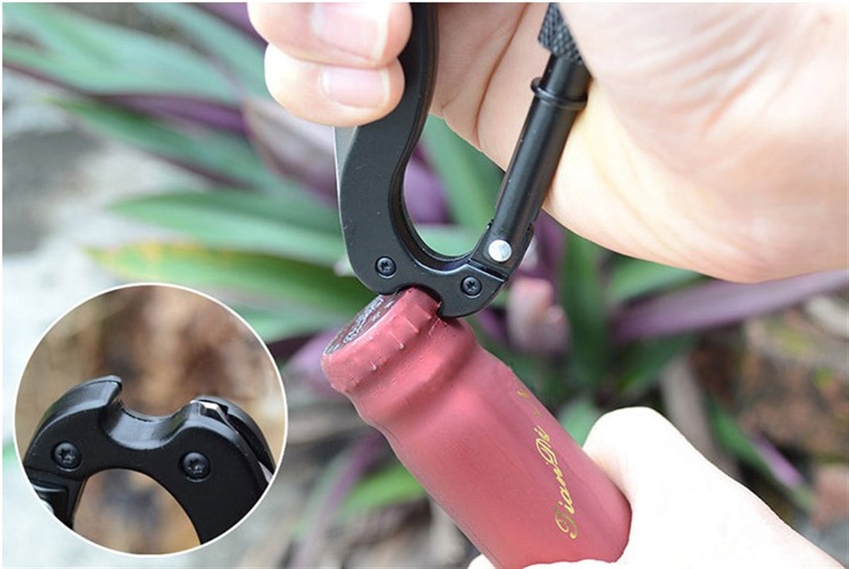 Beşi Bir Arada İşlevli Karabina Hızlı Asılı Toka-bıçak-Testere-Phillips Tornavida