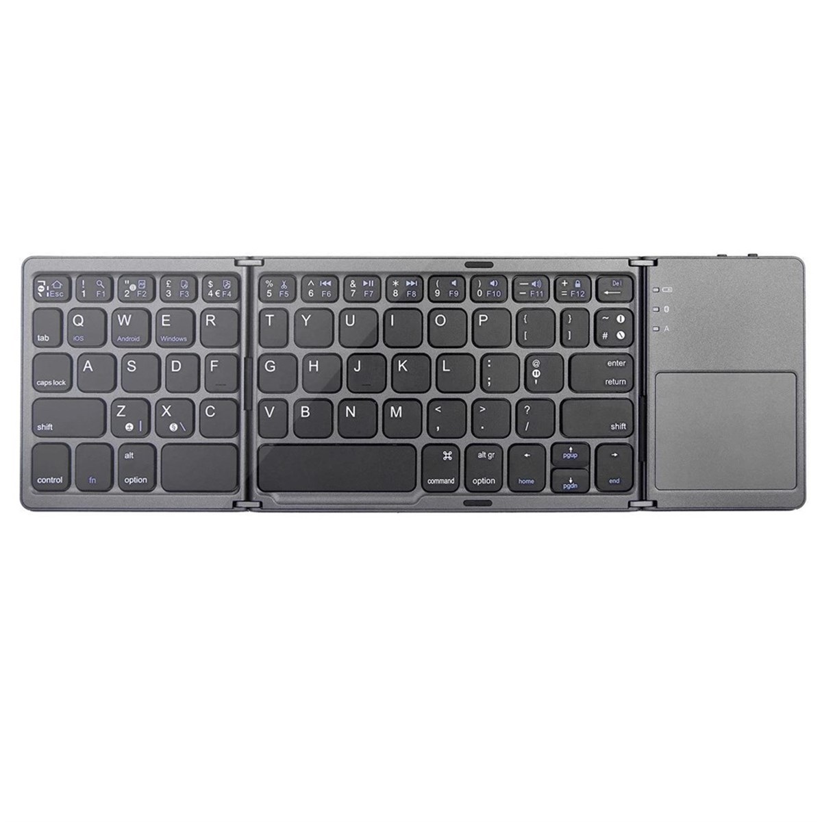 Bluetooth Bağlantılı Kablosuz Taşınabilir Katlanabilir Touchpad'li Klavye