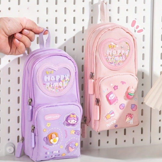 Büyük Kapasiteli Çocuk Dostu Sevimli Karikatür Fermuarlı Kalem Kutusu