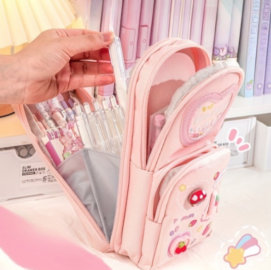 Büyük Kapasiteli Çocuk Dostu Sevimli Karikatür Fermuarlı Kalem Kutusu