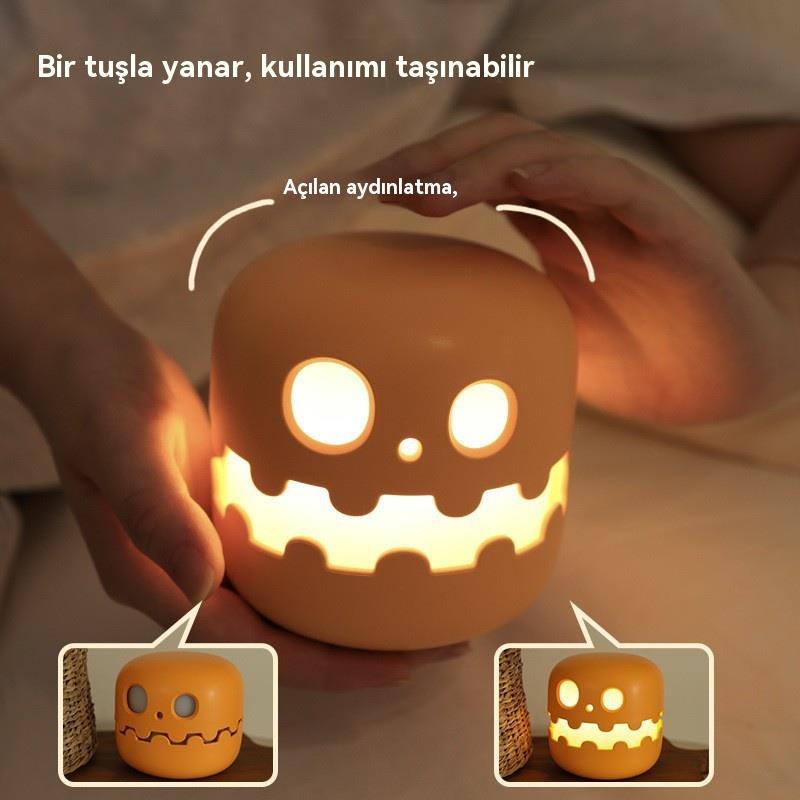 Cadılar Bayramı Balkabağı Gece Lambası, Sevimli Balkabağı Dekorasyon Led Lamba Ev, Oda Dekorasyonu 