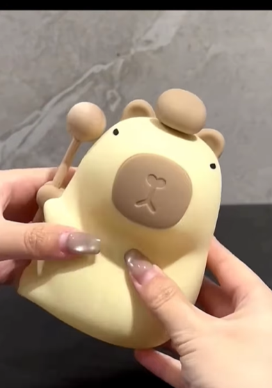 Capybara Gece Lambası Şarj Edilebilir Kısılabilir 1200 MAh Pil Ile 20 Dakika Zamanlama Yumuşak Başucu Lambası Yatak Odası Için