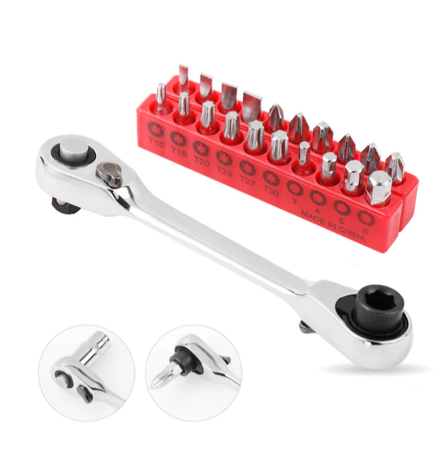 Çift Hızlı Soket Cırcır Anahtarı Rod Tornavida 14 Inch