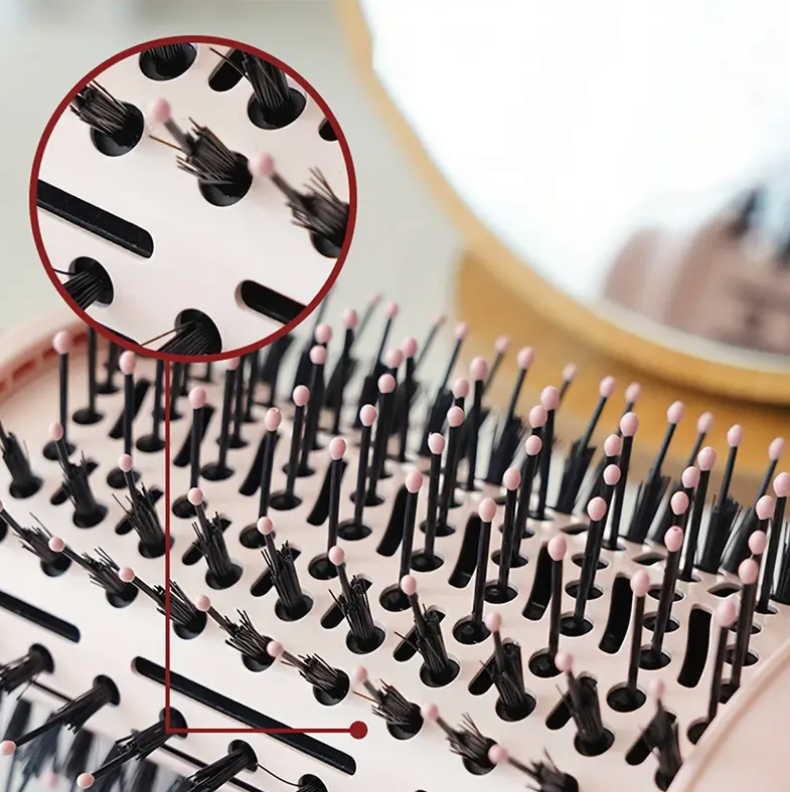 CRASTS 1200W Saç Fırçası Negatif İyonlarla, Çift Voltaj 110V/220V, Avrupa Standart Fiş, 2'si 1 Arada Düzleştirme ve Kıvırma, Anti-Winding, Tüm Saç Tipleri 