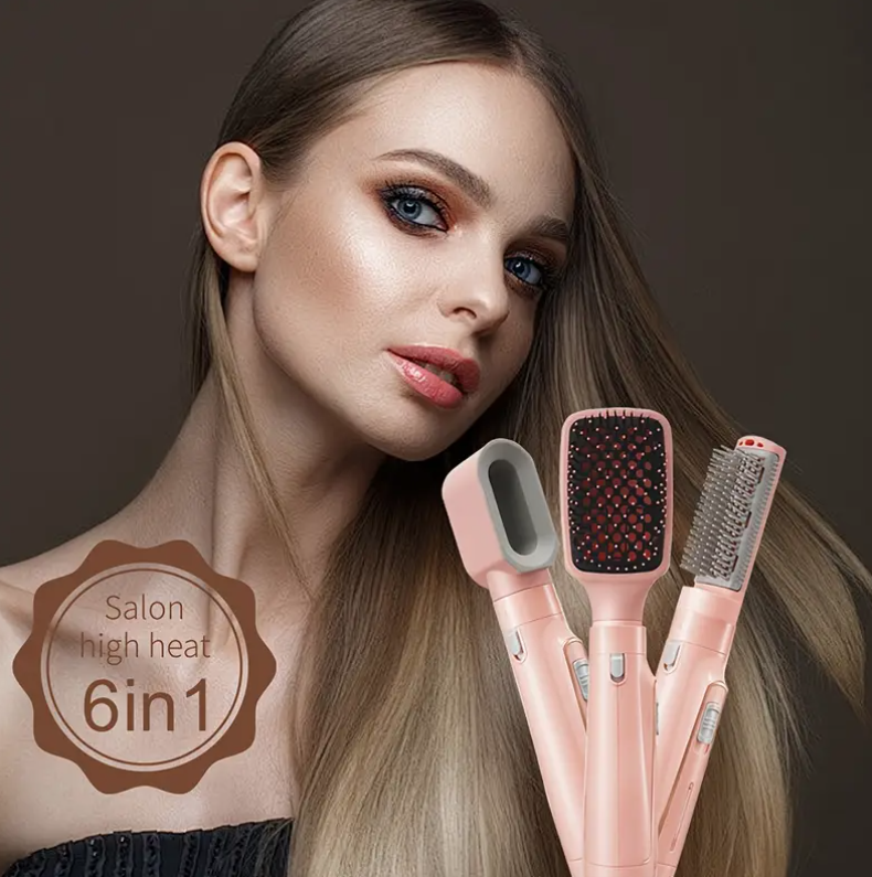 CRASTS 1200W Saç Fırçası Negatif İyonlarla, Çift Voltaj 110V/220V, Avrupa Standart Fiş, 2'si 1 Arada Düzleştirme ve Kıvırma, Anti-Winding, Tüm Saç Tipleri 