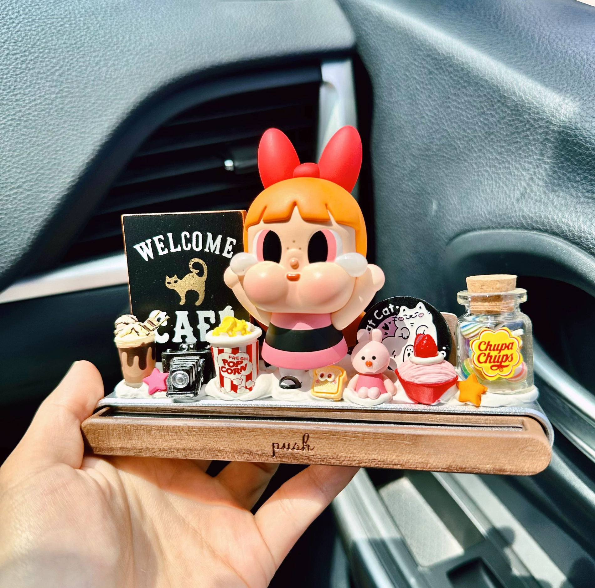 Crybby Powerpuff Girls Serisi Özel Tasarım Sevimli Araba Dekorasyon Süsü, Dekor Aksesuar