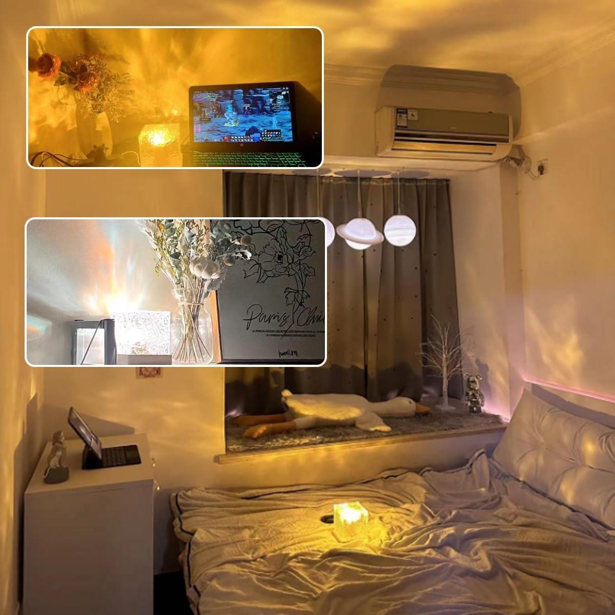 Decisive Yatak Odası Için Galaxy Projektör Işığı - 16 Renkli Duyusal Işık, Yatak Odası/parti Için Projektör Gece Lambası