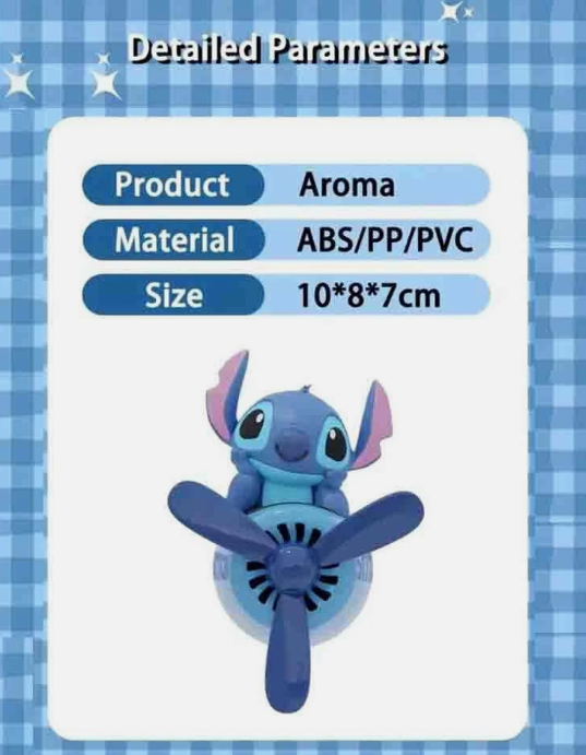 Disney Lilo ve dikiş karikatür animasyon bebek uçak araba hava spreyi Kawaii hava firar aromaterapi araba iç dekorasyon