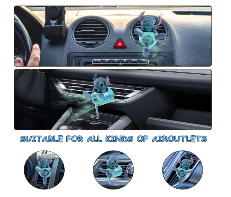 Disney Lilo ve dikiş karikatür animasyon bebek uçak araba hava spreyi Kawaii hava firar aromaterapi araba iç dekorasyon