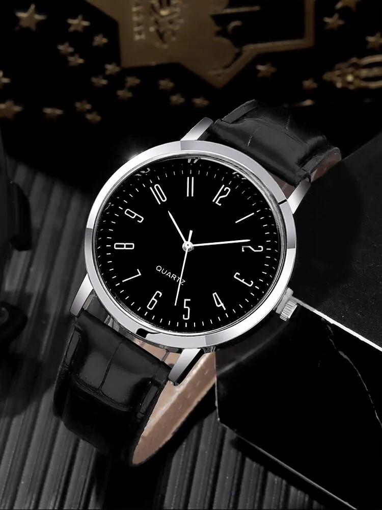 Erkekler İçin Moda Bileklikler ve Saat İçeren 5 Parçalık Hediyelik Set