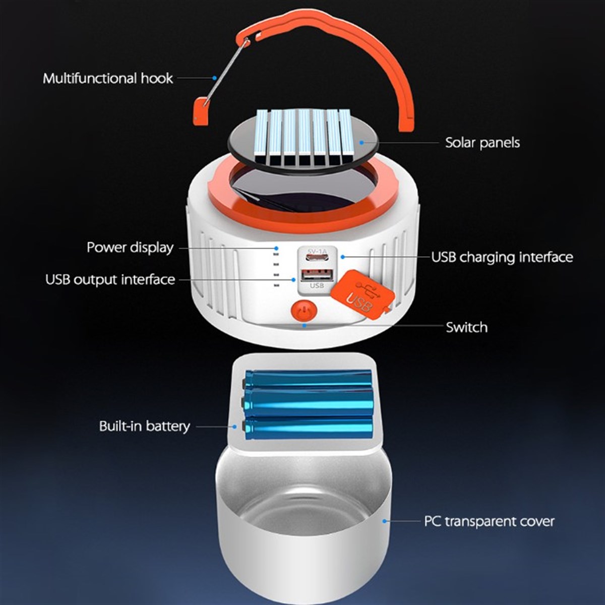 Güneş Panelli 100W Kamp Işığı