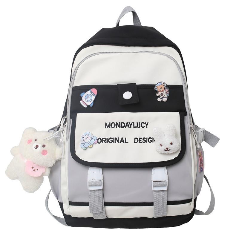 Günlük Sırt Çantası, Asılı Aksesuarlı Sevimli Kız Sırt Çantası, Okul Öğrenci Sırt Çantası