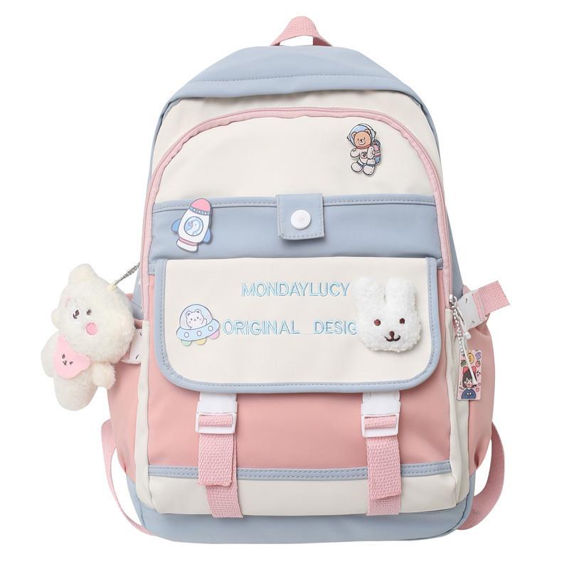 Günlük Sırt Çantası, Asılı Aksesuarlı Sevimli Kız Sırt Çantası, Okul Öğrenci Sırt Çantası