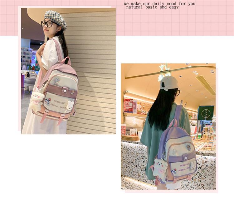 Günlük Sırt Çantası, Asılı Aksesuarlı Sevimli Kız Sırt Çantası, Okul Öğrenci Sırt Çantası