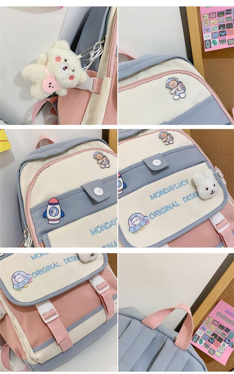 Günlük Sırt Çantası, Asılı Aksesuarlı Sevimli Kız Sırt Çantası, Okul Öğrenci Sırt Çantası