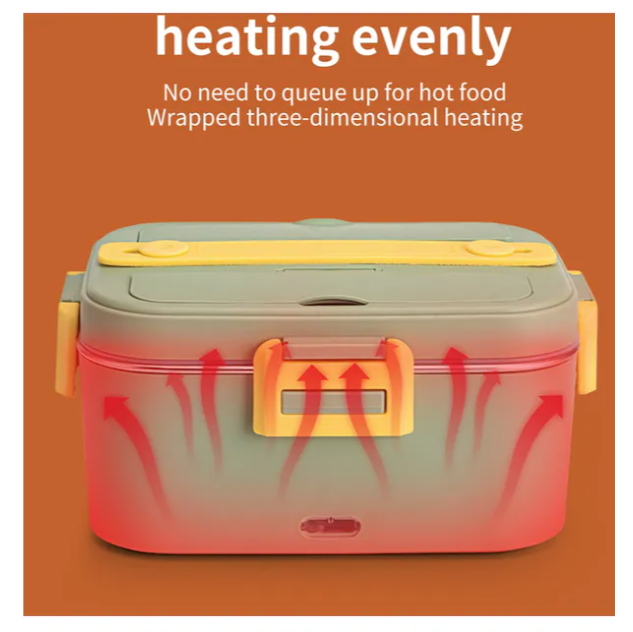 Hallow 1.8L Elektrikli Öğle Yemeği Kutusu Isıtmalı Öğle Yemeği Kutusu Yeşil