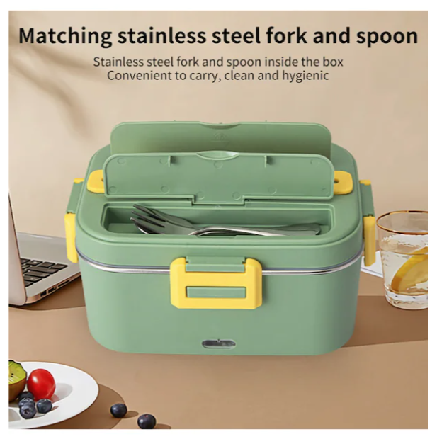 Hallow 1.8L Elektrikli Öğle Yemeği Kutusu Isıtmalı Öğle Yemeği Kutusu Yeşil