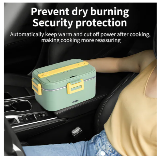 Hallow 1.8L Elektrikli Öğle Yemeği Kutusu Isıtmalı Öğle Yemeği Kutusu Yeşil