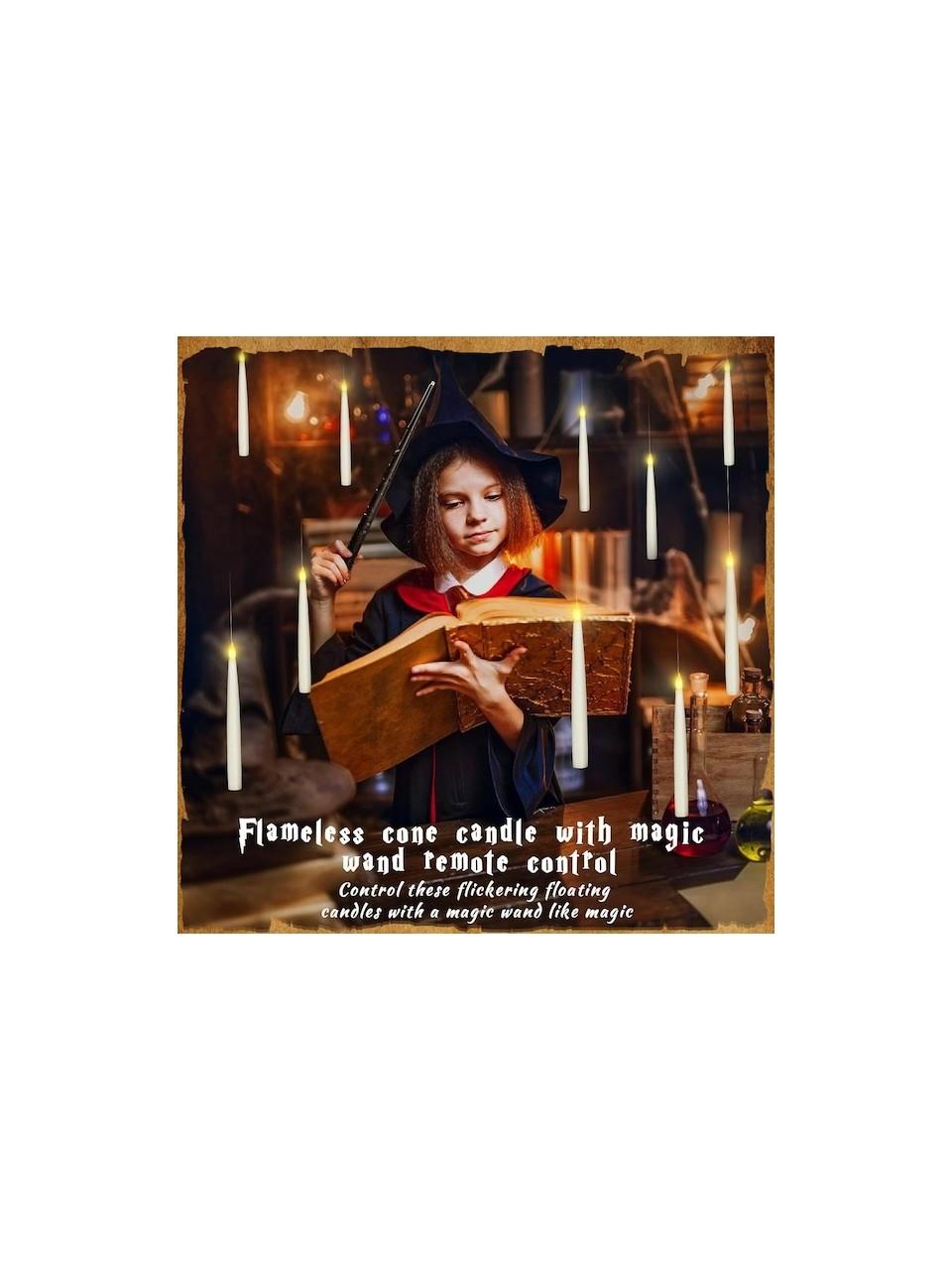 Harry Potter Uzaktan Kumandalı Asılı Alevsiz Konik Mum, Sıcak Işık Dekorasyonlu Elektronik Mum - 12 Adet 