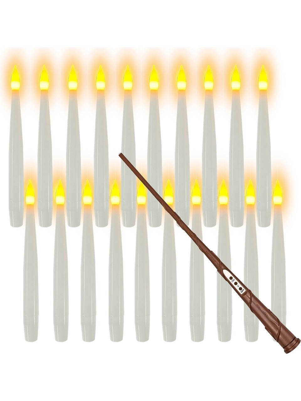 Harry Potter Uzaktan Kumandalı Asılı Alevsiz Konik Mum, Sıcak Işık Dekorasyonlu Elektronik Mum - 12 Adet 