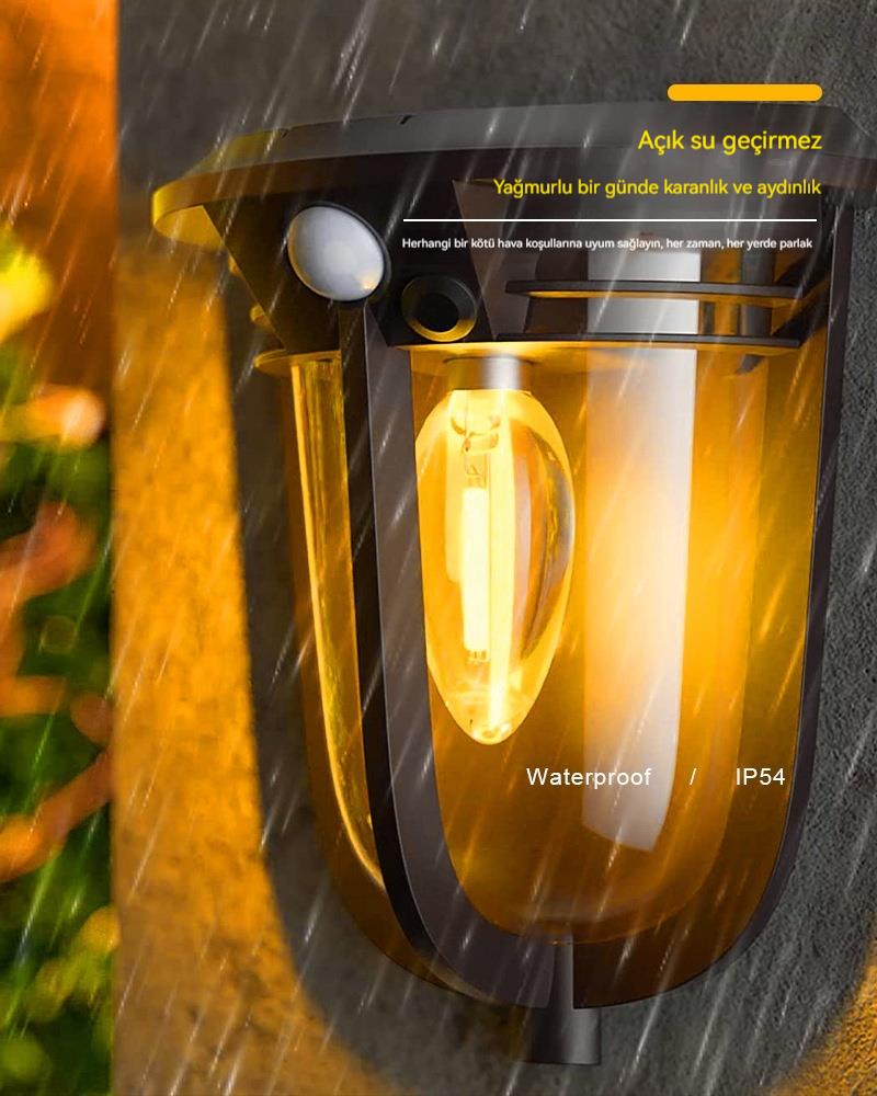 İç Ve Dış Mekanlar İçin Hareket Sensörlü 2 Parça Set Güneş Enerjili Işıklar
