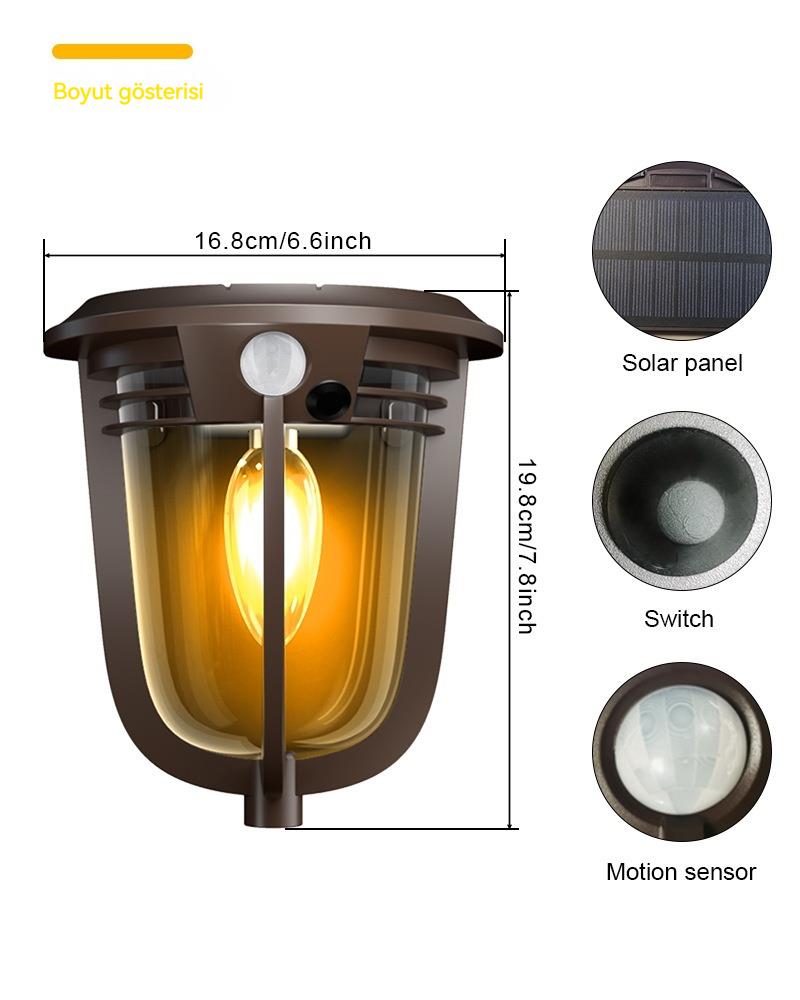 İç Ve Dış Mekanlar İçin Hareket Sensörlü 2 Parça Set Güneş Enerjili Işıklar