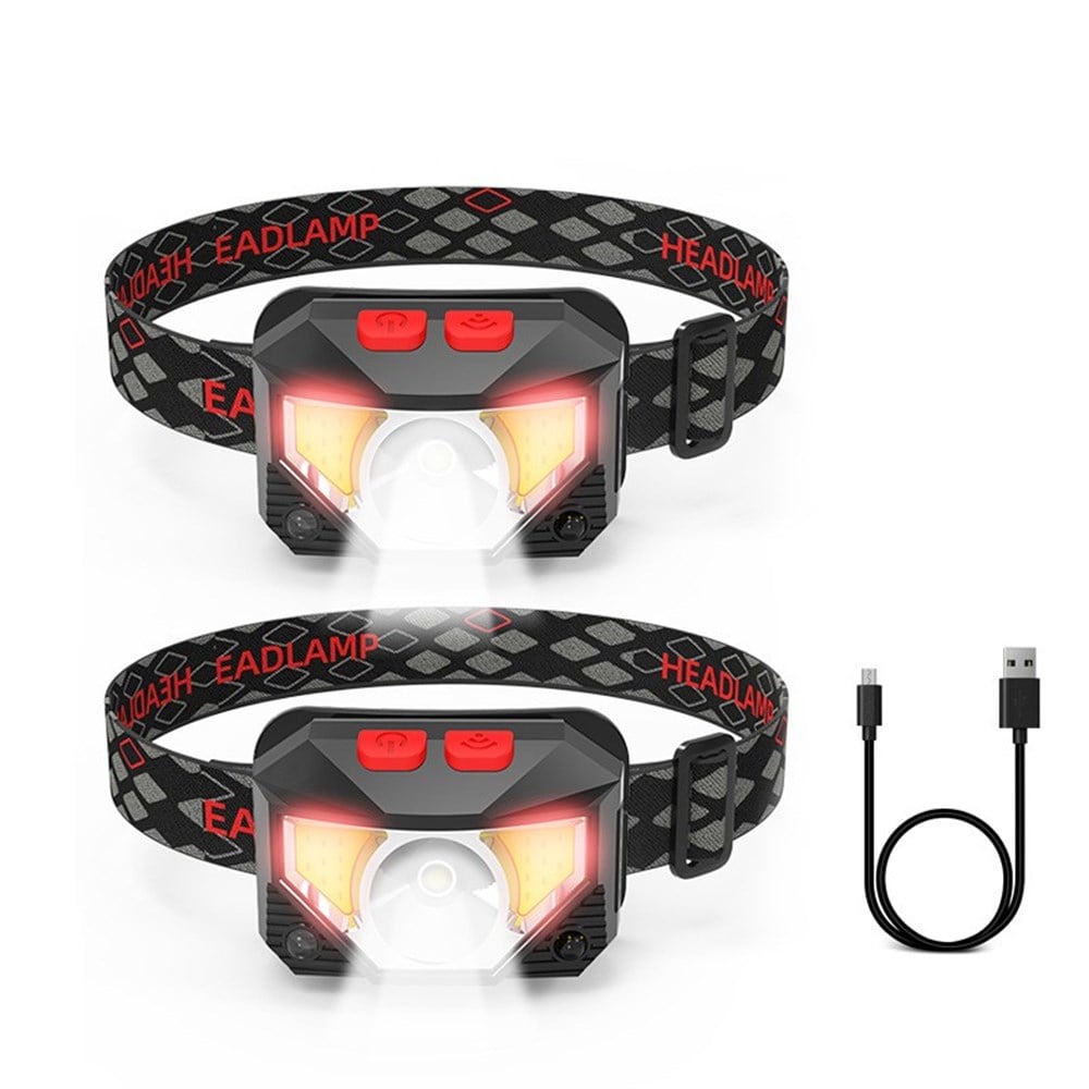 İkili Çok Fonksiyonlu USB Dahili Pilli LED Kafa Feneri