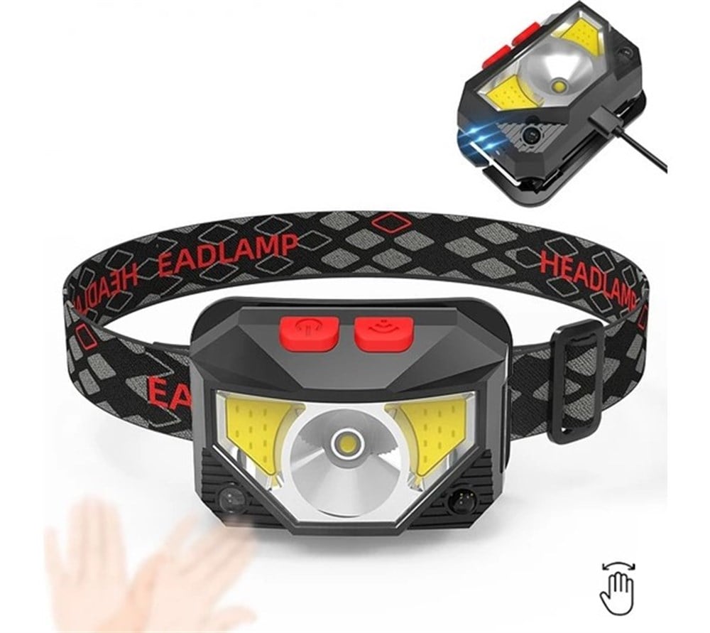 İkili Çok Fonksiyonlu USB Dahili Pilli LED Kafa Feneri