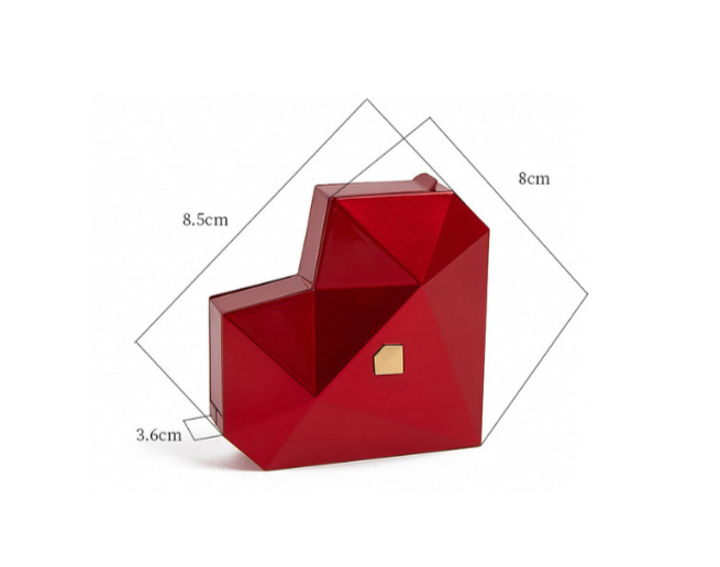 Kalp Şeklinde Yüzük Kutusu, Evlilik Teklifi için Otomatik Açılır Sürpriz Yüzük Kutusu 