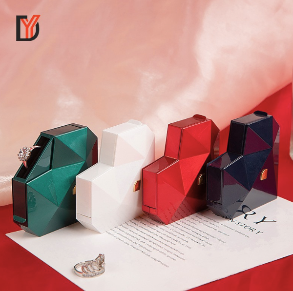 Kalp Şeklinde Yüzük Kutusu, Evlilik Teklifi için Otomatik Açılır Sürpriz Yüzük Kutusu 