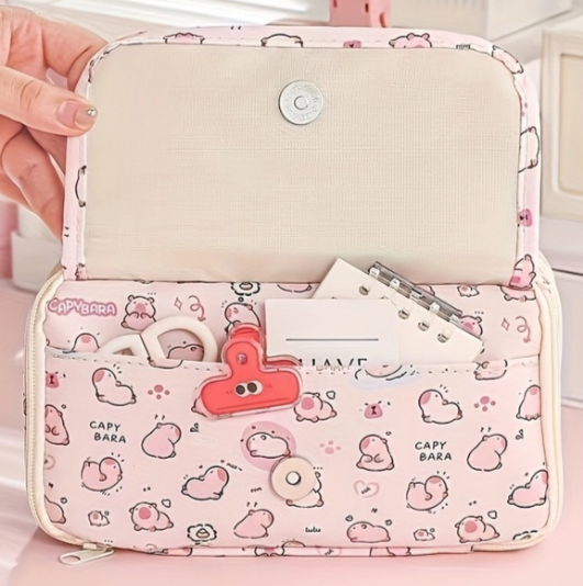 Kapibara Temalı Oxford Kumaştan Çok Yönlü Ve Yıkanabilir Kalem Kutusu