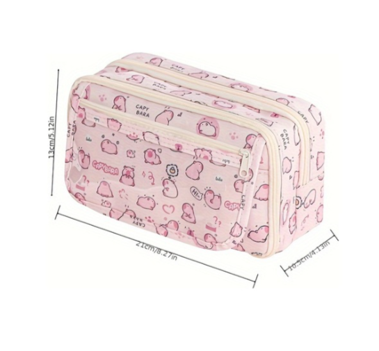 Kapibara Temalı Oxford Kumaştan Çok Yönlü Ve Yıkanabilir Kalem Kutusu