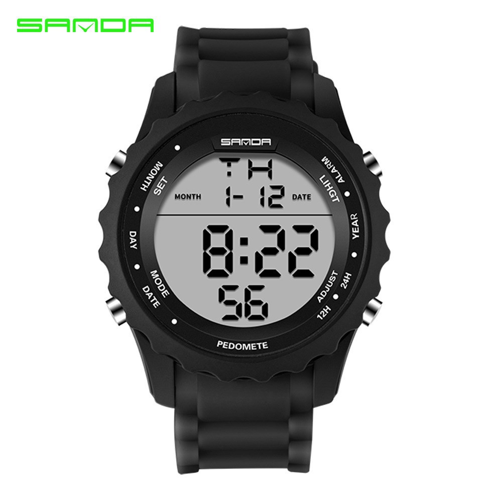 LED Aydınlatmalı Suya Dayanıklı Çok Fonksiyonlu Erkek Elektronik Spor Saati