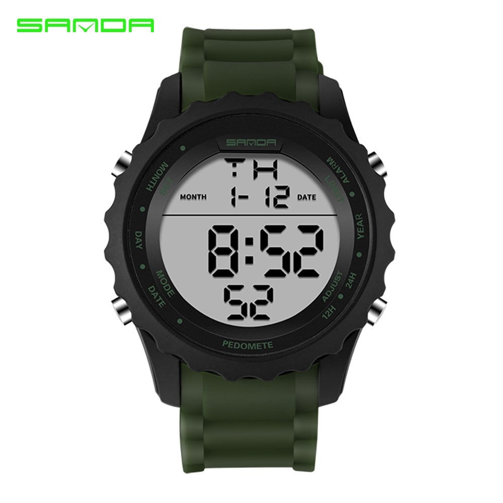 LED Aydınlatmalı Suya Dayanıklı Çok Fonksiyonlu Erkek Elektronik Spor Saati