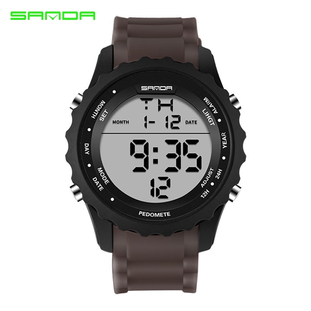 LED Aydınlatmalı Suya Dayanıklı Çok Fonksiyonlu Erkek Elektronik Spor Saati