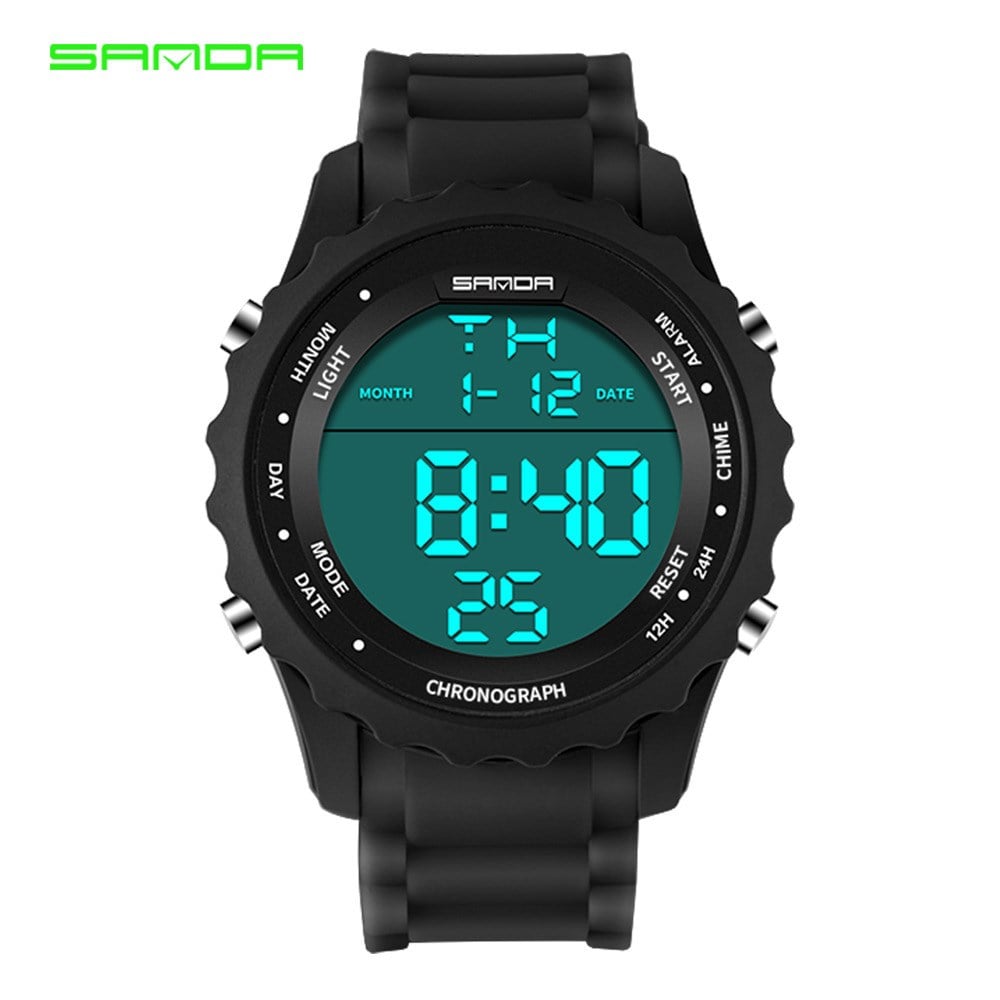 LED Aydınlatmalı Suya Dayanıklı Çok Fonksiyonlu Erkek Elektronik Spor Saati