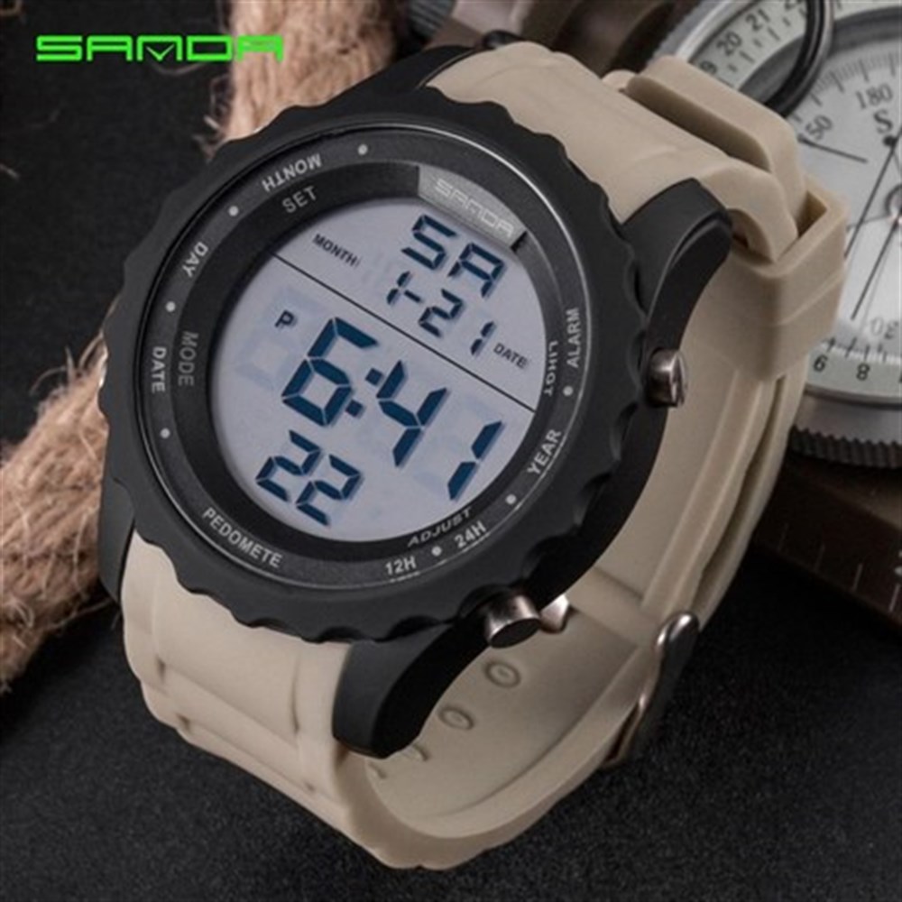 LED Aydınlatmalı Suya Dayanıklı Çok Fonksiyonlu Erkek Elektronik Spor Saati