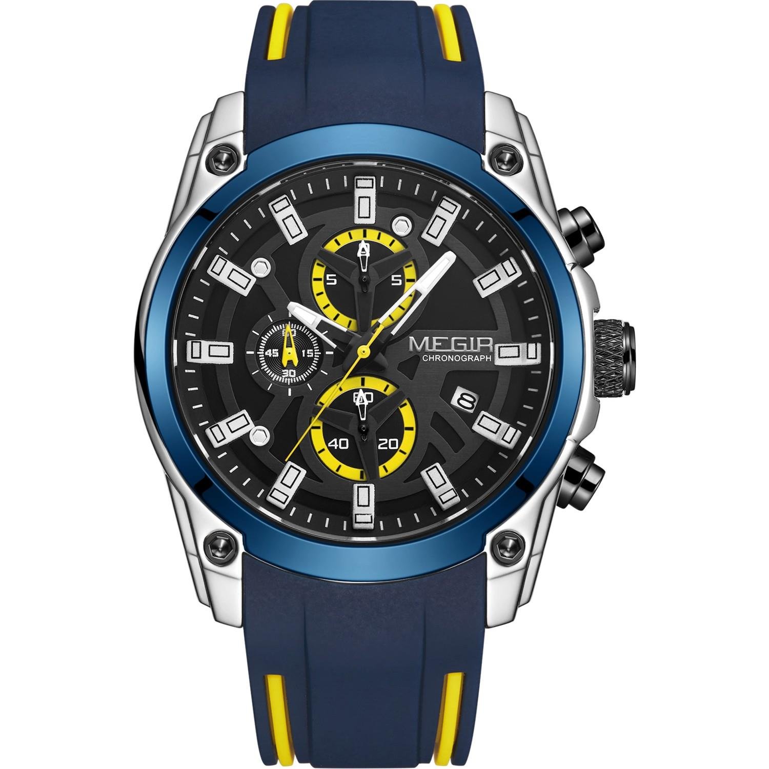 Megir 2144 Erkek Izle Çok Fonksiyonlu Kronograf Kol Saati - Lacivert