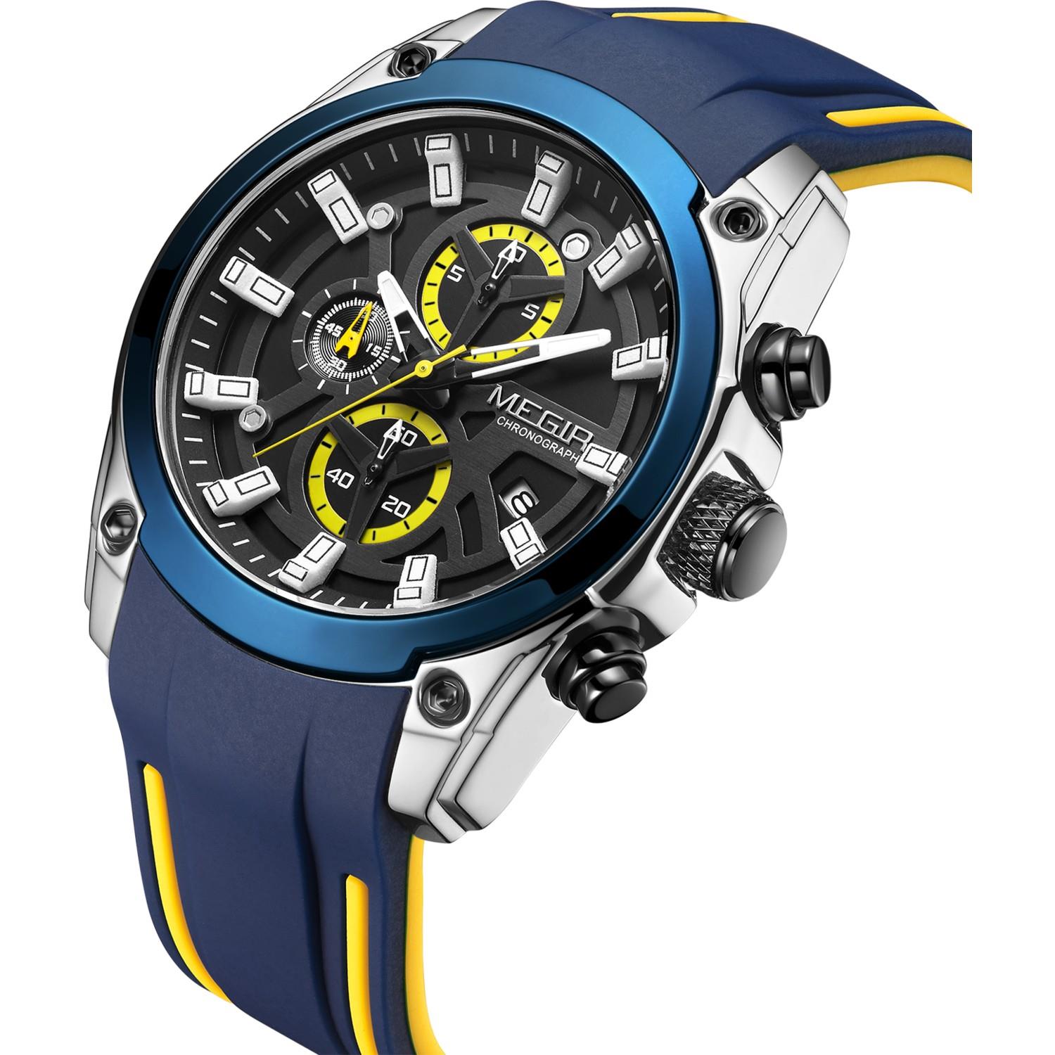 Megir 2144 Erkek Izle Çok Fonksiyonlu Kronograf Kol Saati - Lacivert
