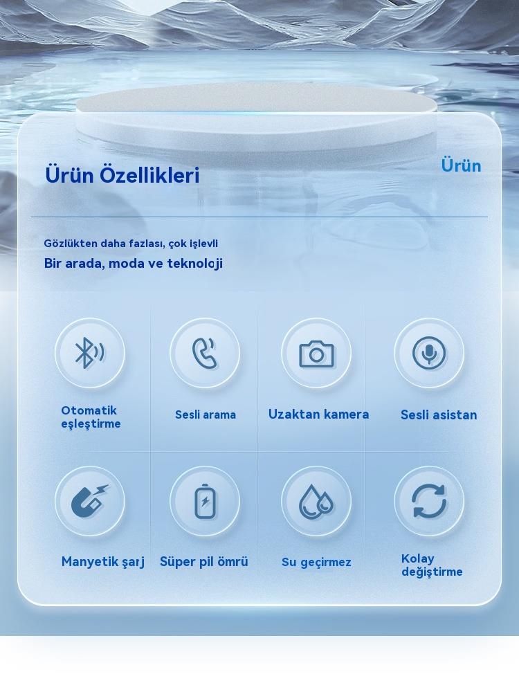 Multifonksiyonel Akıllı Dokunmatik Bluetooth Gözlük